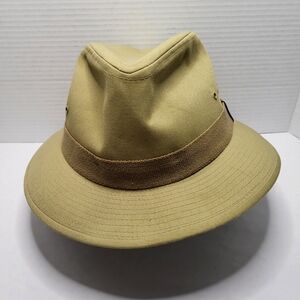 Country Gentleman Tan Cotton Twill Fishing Bucket Hat Tan Mens Size L U.S.A.